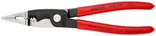 KNIPEX 13 81 200 Elektroinstalační kleště potaženo plastem atramentované na černo 200 mm