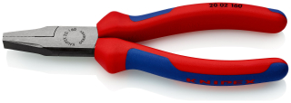KNIPEX 20 02 160 Ploché kleště s vícekomponentními rukojeťmi atramentované na černo 160 mm