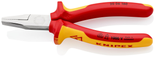 KNIPEX 20 06 160 Ploché kleště izolované vícesložkovými návleky, certifikace VDE chromované 160 mm