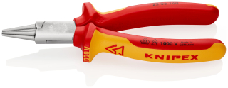 KNIPEX 22 06 160 Kleště s kulatými čelistmi izolované vícesložkovými návleky, certifikace VDE chromované 160 mm