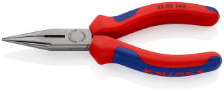 KNIPEX 25 02 140 Půlkulaté kleště s břity (Kleště pro radiotechniku) s vícekomponentními rukojeťmi atramentované na černo 140 mm