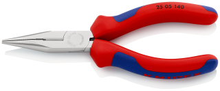 KNIPEX 25 05 140 Půlkulaté kleště s břity (Kleště pro radiotechniku) s vícekomponentními rukojeťmi chromované 140 mm