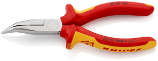KNIPEX 25 26 160 Půlkulaté kleště s břity (Kleště pro radiotechniku) izolované vícesložkovými návleky, certifikace VDE chromované 160 mm