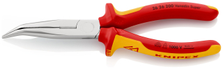 KNIPEX 26 26 200 Půlkulaté kleště s břity (úzké ploché kleště) izolované vícesložkovými návleky, certifikace VDE chromované 200 mm