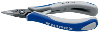 KNIPEX 34 22 130 Přesné přidržovací kleště na elektroniku s vícekomponentními rukojeťmi leštěné 130 mm