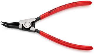 KNIPEX 46 31 A22 Kleště na pojistné kroužky pro vnější kroužky na hřídelích Nahnutý v úhlu 45° potaženo plastem atramentované na černo 185 mm