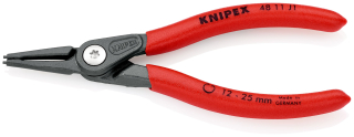 KNIPEX 48 11 J1 Precizní kleště na pojistné kroužky pro vnitřní kroužky v otvorech potaženy neklouzavým plastem fosfátováno atramentolem na šedo 140 mm