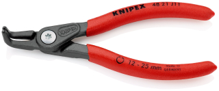 KNIPEX 48 21 J11 Precizní kleště na pojistné kroužky pro vnitřní kroužky v otvorech potaženy neklouzavým plastem fosfátováno atramentolem na šedo 130 mm