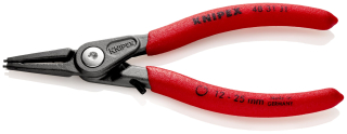 KNIPEX 48 31 J1 Precizní kleště na pojistné kroužky pro vnitřní kroužky v otvorech s omezením rozevření potaženy neklouzavým plastem fosfátováno atramentolem na šedo 140 mm