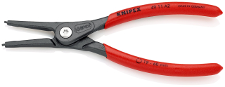 KNIPEX 49 11 A2 Precizní kleště na pojistné kroužky pro vnější kroužky na hřídelích potaženy neklouzavým plastem fosfátováno atramentolem na šedo 180 mm