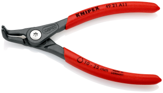 KNIPEX 49 21 A11 Precizní kleště na pojistné kroužky pro vnější kroužky na hřídelích potaženy neklouzavým plastem fosfátováno atramentolem na šedo 130 mm