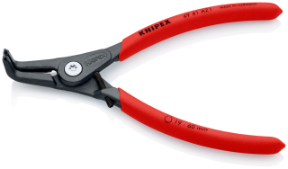 KNIPEX 49 41 A21 Precizní kleště na pojistné kroužky pro vnější kroužky na hřídelích potaženy neklouzavým plastem fosfátováno atramentolem na šedo 165 mm