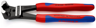 KNIPEX 61 02 200 Čelní pákové štípací kleště na čepy s velkým převodem potaženo plastem atramentované na černo 200 mm