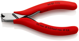 KNIPEX 64 01 115 Čelní štípací kleště pro elektroniku potaženy neklouzavým plastem 115 mm