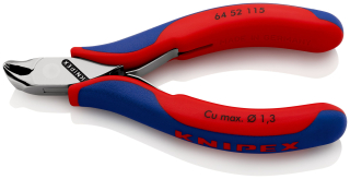 KNIPEX 64 52 115 Čelní štípací kleště pro elektroniku s vícekomponentními rukojeťmi 115 mm