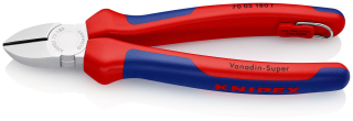 KNIPEX 70 05 180 T Boční štípací kleště s vícesložkovými návleky, s integrovaným připevňovacím okem pro připevnění pojistky proti upadnutí chromované 180 mm