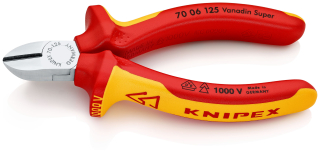 KNIPEX 70 06 125 Boční štípací kleště izolované vícesložkovými návleky, certifikace VDE chromované 125 mm