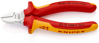 KNIPEX 70 06 140 Boční štípací kleště izolované vícesložkovými návleky, certifikace VDE chromované 140 mm