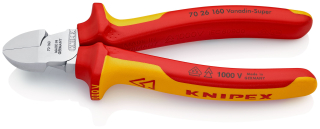 KNIPEX 70 26 160 Boční štípací kleště izolované vícesložkovými návleky, certifikace VDE chromované 160 mm
