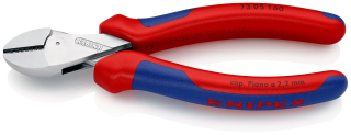 KNIPEX 73 05 160 X-Cut® Kompaktní kleště na štípání drátu s velkým převodem s vícekomponentními rukojeťmi chromované 160 mm