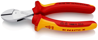 KNIPEX 73 06 160 X-Cut® Kompaktní kleště na štípání drátu s velkým převodem izolované vícesložkovými návleky, certifikace VDE chromované 160 mm