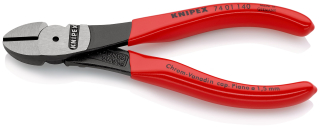 KNIPEX 74 01 140 Silové boční štípací kleště potaženo plastem atramentované na černo 140 mm