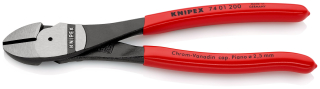 KNIPEX 74 01 200 Silové boční štípací kleště potaženo plastem atramentované na černo 200 mm
