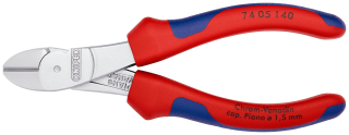 KNIPEX 74 05 140 Silové boční štípací kleště s vícekomponentními rukojeťmi chromované 140 mm