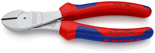 KNIPEX 74 05 180 Silové boční štípací kleště s vícekomponentními rukojeťmi chromované 180 mm