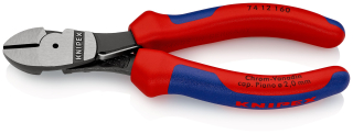 KNIPEX 74 12 160 Silové boční štípací kleště s vícekomponentními rukojeťmi atramentované na černo 160 mm