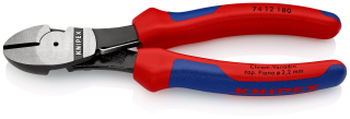 KNIPEX 74 12 180 Silové boční štípací kleště s vícekomponentními rukojeťmi atramentované na černo 180 mm