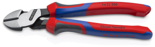 KNIPEX 74 22 200 Silové boční štípací kleště s komfortní rukojeti atramentované na černo 200 mm