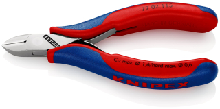 KNIPEX 77 02 115 Boční štípací kleště pro elektroniku S průvlečným kloubem s vícekomponentními rukojeťmi 115 mm