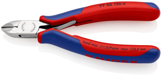 KNIPEX 77 02 120 H Elektronické boční štípací kleště s vsazeným karbidovým břitem s vícekomponentními rukojeťmi 120 mm