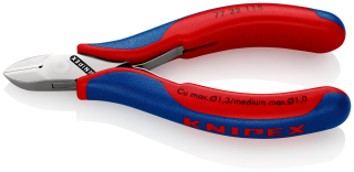 KNIPEX 77 22 115 Boční štípací kleště pro elektroniku S průvlečným kloubem s vícekomponentními rukojeťmi 115 mm