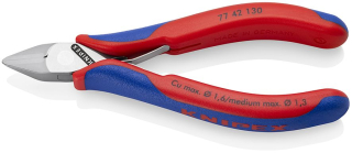 KNIPEX 77 42 130 Boční štípací kleště pro elektroniku S průvlečným kloubem s vícekomponentními rukojeťmi 130 mm