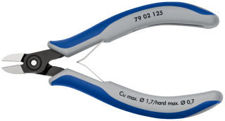 KNIPEX 79 02 125 Přesné boční štípací kleště na elektroniku s vícekomponentními rukojeťmi leštěné 125 mm