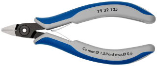 KNIPEX 79 32 125 Přesné boční štípací kleště na elektroniku s vícekomponentními rukojeťmi leštěné 125 mm