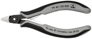 KNIPEX 79 42 125 ESD Přesné boční štípací kleště na elektroniku ESD s vícekomponentními rukojeťmi leštěné 125 mm