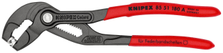 KNIPEX 85 51 180 A Kleště na sponky s pružicími pásy potaženy neklouzavým plastem fosfátováno atramentolem na šedo 180 mm