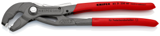 KNIPEX 85 51 250 AF Kleště na sponky s pružicími pásy se zajišťovací západkou potaženy neklouzavým plastem fosfátováno atramentolem na šedo 250 mm