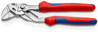 KNIPEX 86 05 180 Klešťový klíč kleště a klíč v jediném nástroji s vícekomponentními rukojeťmi chromované 180 mm