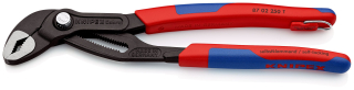 KNIPEX 87 02 250 T Cobra® Kleště na vodní čerpadla Hightech s vícesložkovými návleky, s integrovaným připevňovacím okem pro připevnění pojistky proti upadnutí fosfátováno atramentolem na šedo 250 mm