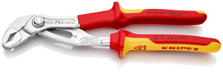 KNIPEX 87 26 250 Cobra® VDE Kleště pro vodní čerpadla Hightech izolované vícesložkovými návleky, certifikace VDE chromované 250 mm