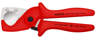 KNIPEX 90 20 185 PlastiCut® Kleště na řezání hadic a ochranných trubic z tuhé umělé hmoty vyztužené optickými vlákny 185 mm