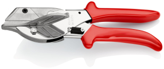 KNIPEX 94 35 215 Nůžky pro šikmé řezy pro plastové a gumové profily s návleky z umělé hmoty chromované 215 mm