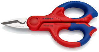 KNIPEX 95 05 155 SB Elektrikářské nůžky s vícesložkovými návleky, zesílenými skelným vláknem 155 mm