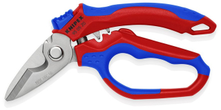 KNIPEX 95 05 20 SB Úhlové elektrikářské nůžky s vícesložkovými návleky, zesílenými skelným vláknem leštěno do vysokého lesku 160 mm