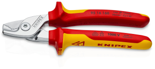 KNIPEX 95 16 160 StepCut® Kabelové nůžky izolované vícesložkovými návleky, certifikace VDE chromované 160 mm