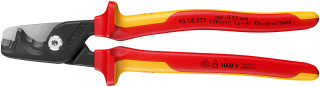 KNIPEX 95 18 225 StepCut® XL Nůžky na kabely s krokovým řezem izolující vícesložková rukojeť, certifikace VDE leštěné 234 mm